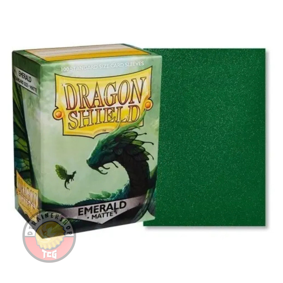 Dragon Shield: Fundas Estándar Classic Matte Emerald (Esmeralda Mate) - 100 Piezas